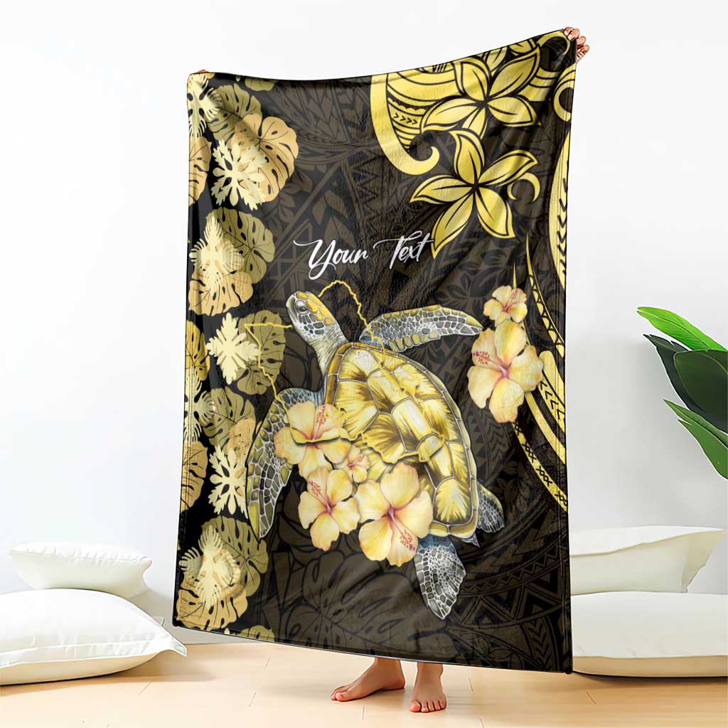 Personalised Aloha Hawaii Oahu Island Blanket Gathering Place Sea Turtle Ilima Flowers LT14 - Polynesian Pride