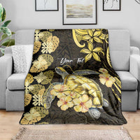 Personalised Aloha Hawaii Oahu Island Blanket Gathering Place Sea Turtle Ilima Flowers LT14 - Polynesian Pride