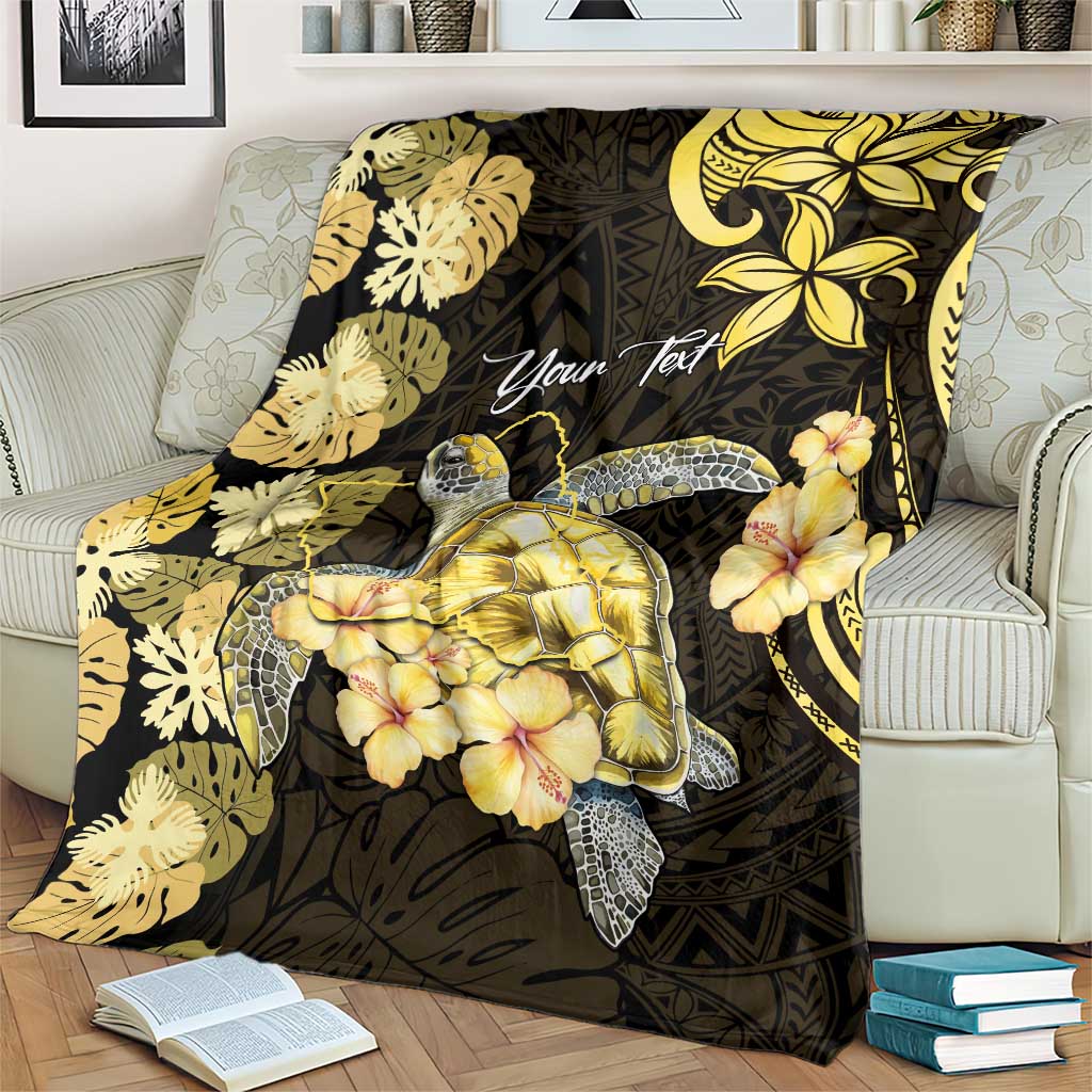 Personalised Aloha Hawaii Oahu Island Blanket Gathering Place Sea Turtle Ilima Flowers LT14 - Polynesian Pride