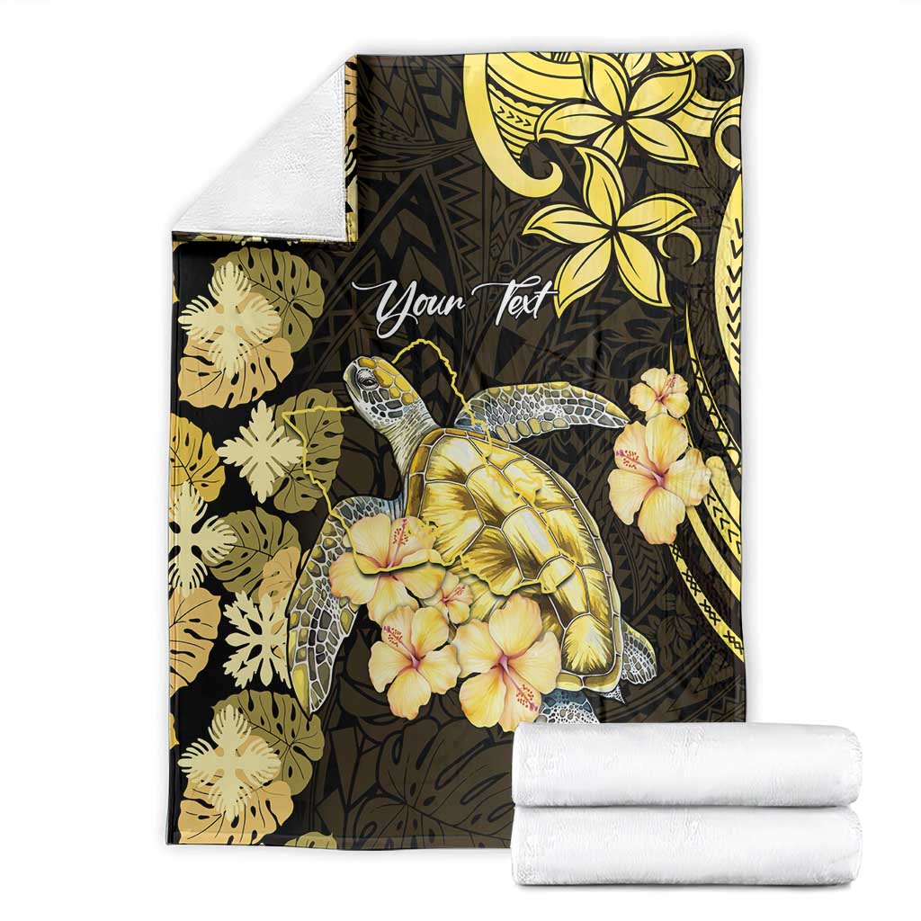 Personalised Aloha Hawaii Oahu Island Blanket Gathering Place Sea Turtle Ilima Flowers LT14 - Polynesian Pride