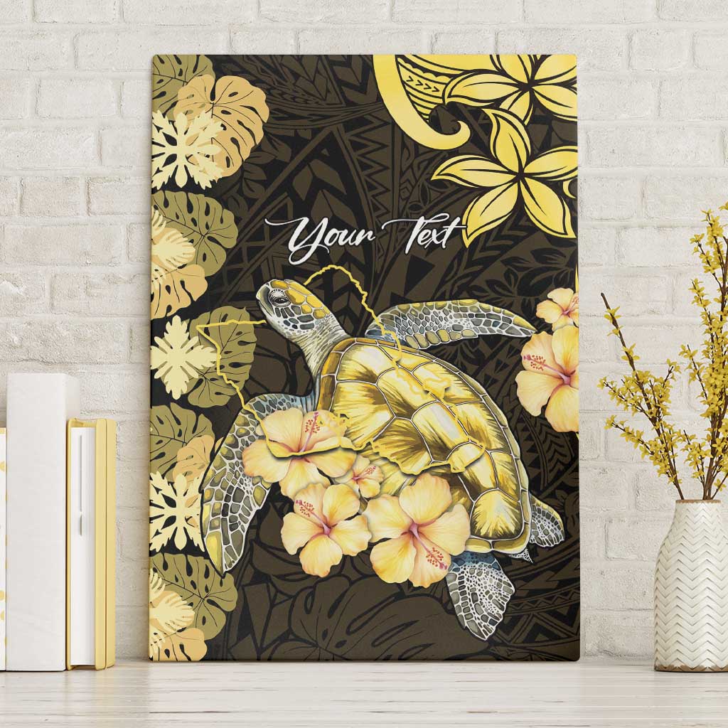 Personalised Aloha Hawaii Oahu Island Canvas Wall Art Gathering Place Sea Turtle Ilima Flowers LT14 Without Frame Yellow - Polynesian Pride