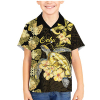 Personalised Aloha Hawaii Oahu Island Family Matching Mermaid Dress and Hawaiian Shirt Gathering Place Sea Turtle Ilima Flowers