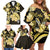 Personalised Aloha Hawaii Oahu Island Family Matching Off Shoulder Short Dress and Hawaiian Shirt Gathering Place Sea Turtle Ilima Flowers