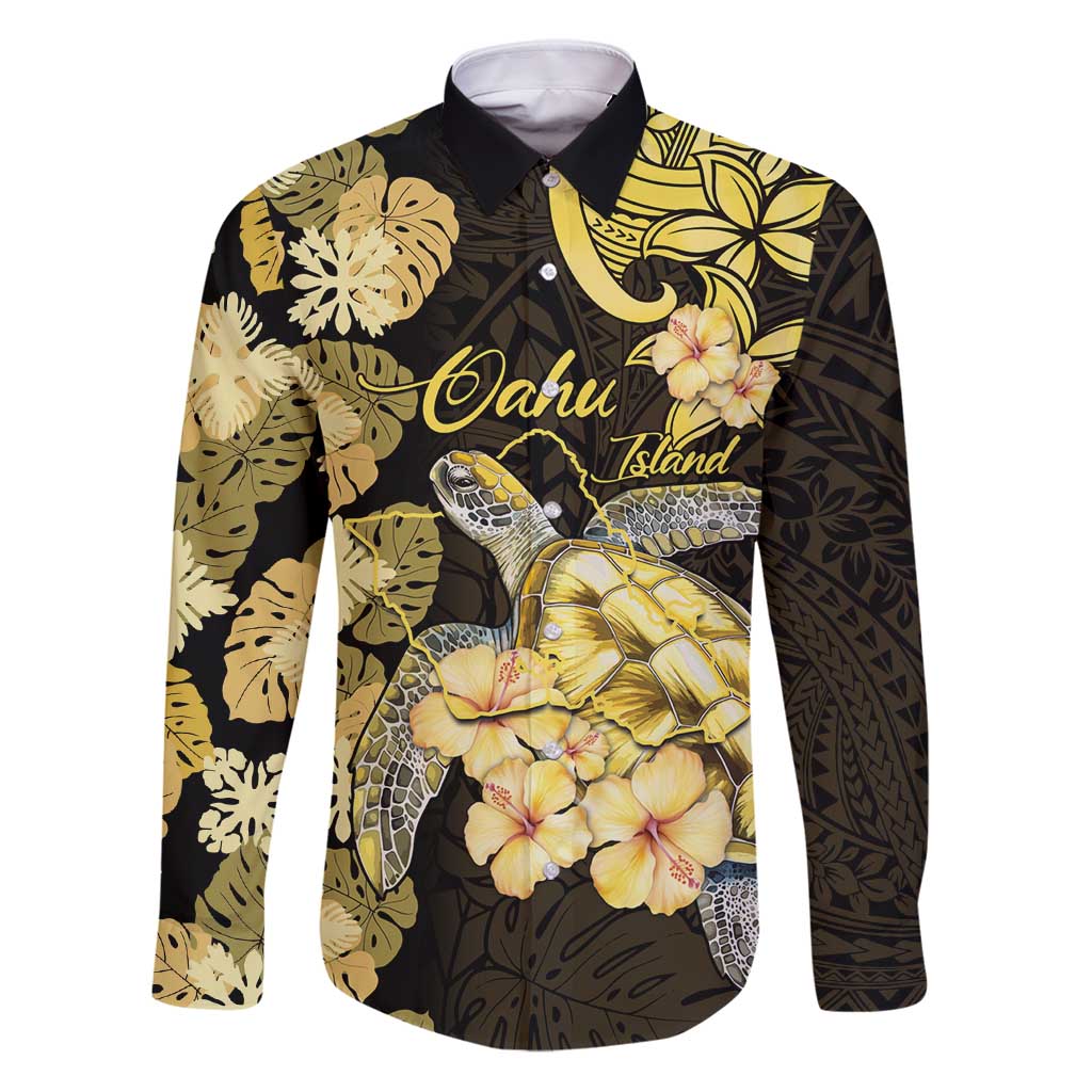 Personalised Aloha Hawaii Oahu Island Family Matching Puletasi and Hawaiian Shirt Gathering Place Sea Turtle Ilima Flowers