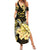 Personalised Aloha Hawaii Oahu Island Family Matching Summer Maxi Dress and Hawaiian Shirt Gathering Place Sea Turtle Ilima Flowers