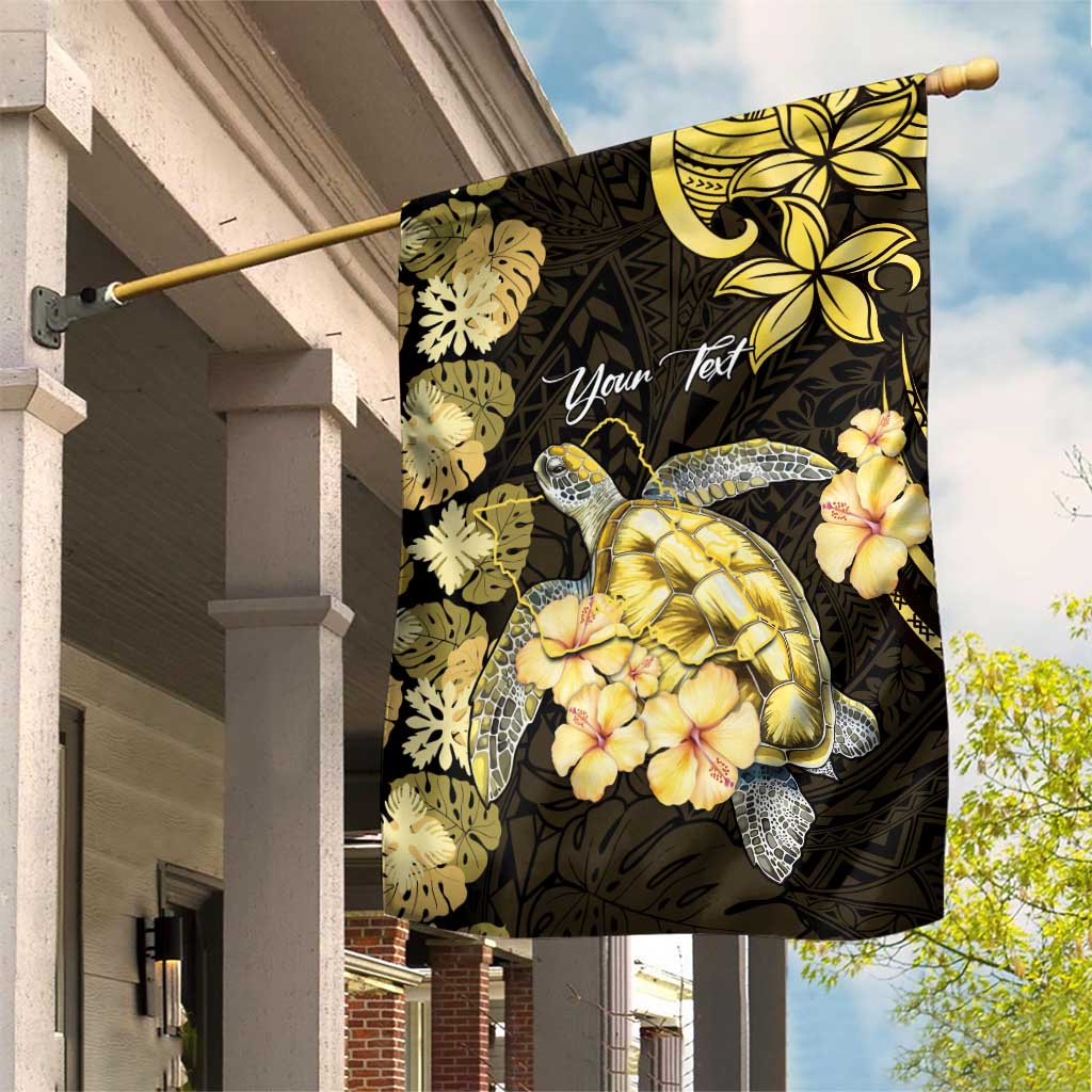 Personalised Aloha Hawaii Oahu Island Garden Flag Gathering Place Sea Turtle Ilima Flowers LT14 House Flag Yellow - Polynesian Pride