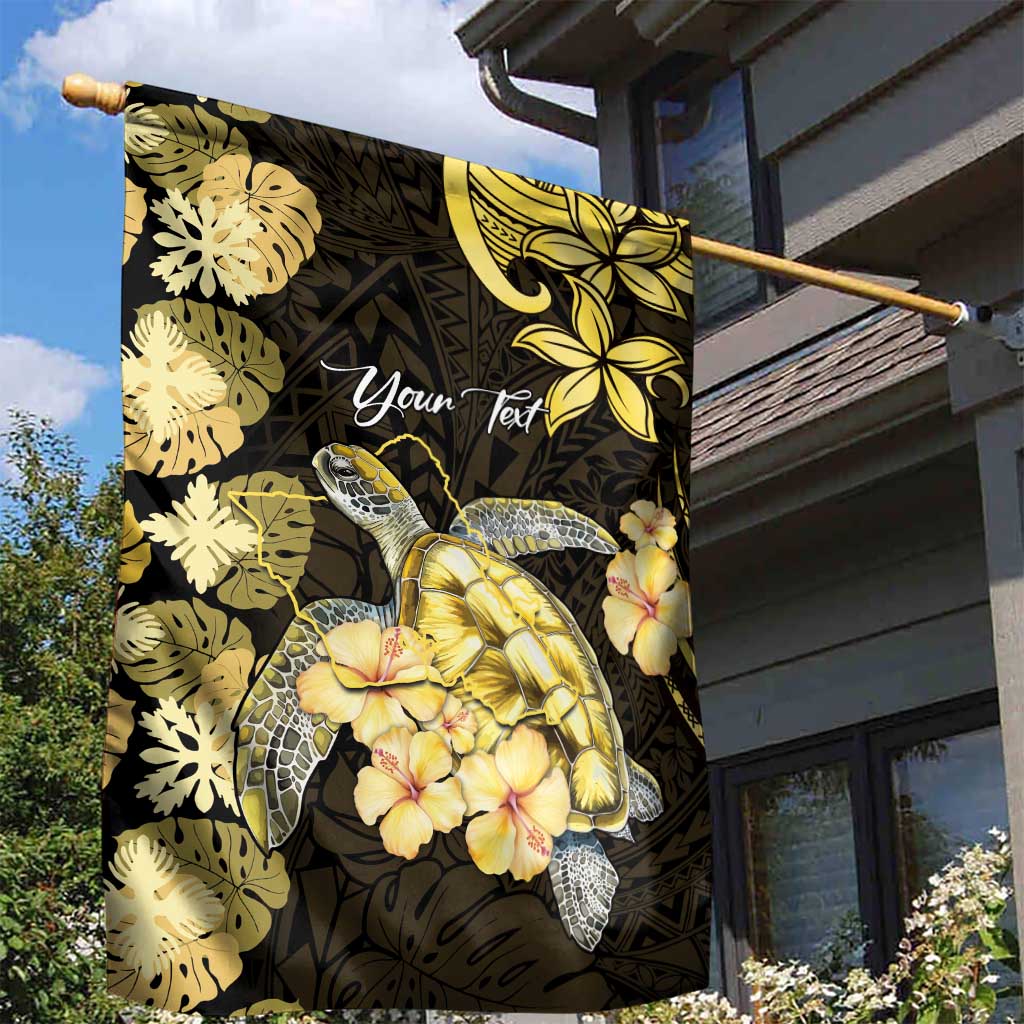 Personalised Aloha Hawaii Oahu Island Garden Flag Gathering Place Sea Turtle Ilima Flowers LT14 - Polynesian Pride