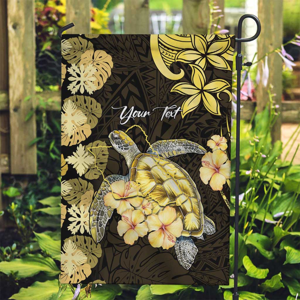 Personalised Aloha Hawaii Oahu Island Garden Flag Gathering Place Sea Turtle Ilima Flowers LT14 Garden Flag Yellow - Polynesian Pride