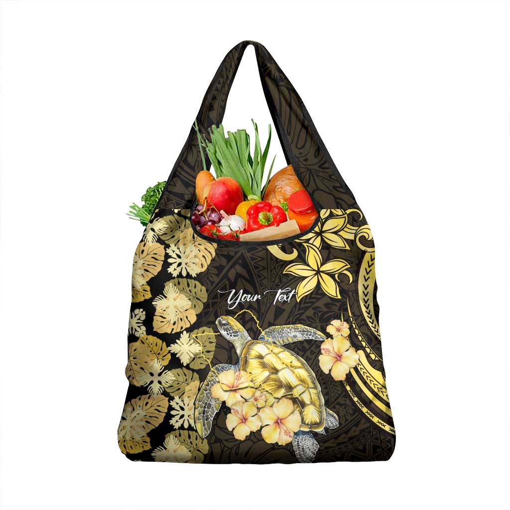 Personalised Aloha Hawaii Oahu Island Grocery Bag Gathering Place Sea Turtle Ilima Flowers LT14 1-pack One Size Yellow - Polynesian Pride