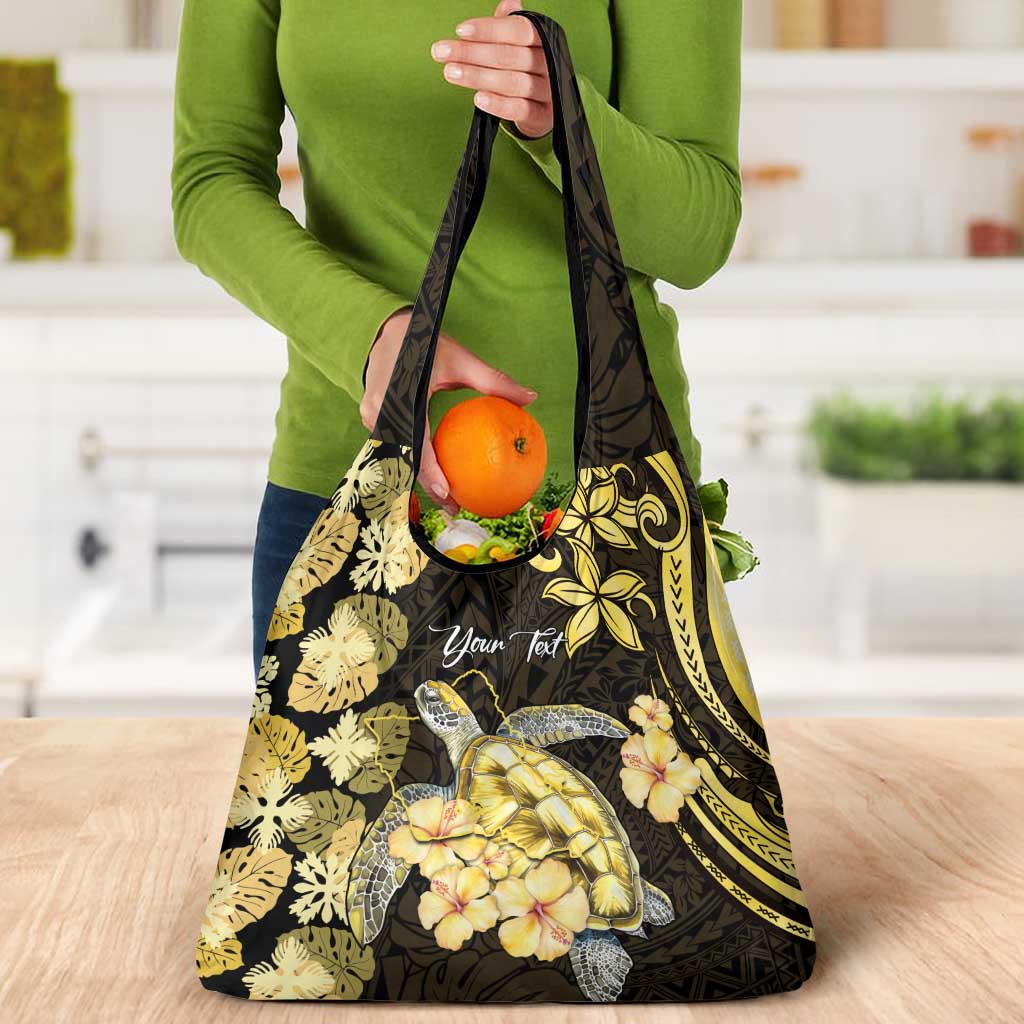 Personalised Aloha Hawaii Oahu Island Grocery Bag Gathering Place Sea Turtle Ilima Flowers LT14 - Polynesian Pride