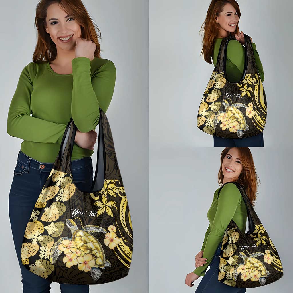 Personalised Aloha Hawaii Oahu Island Grocery Bag Gathering Place Sea Turtle Ilima Flowers LT14 - Polynesian Pride