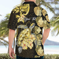 Personalised Aloha Hawaii Oahu Island Hawaiian Shirt Gathering Place Sea Turtle Ilima Flowers LT14 - Polynesian Pride
