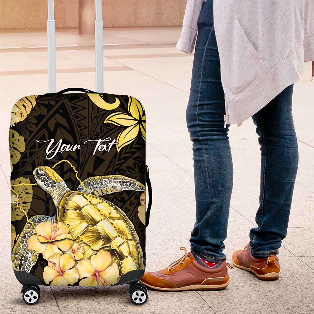 Personalised Aloha Hawaii Oahu Island Luggage Cover Gathering Place Sea Turtle Ilima Flowers