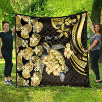 Personalised Aloha Hawaii Oahu Island Quilt Gathering Place Sea Turtle Ilima Flowers