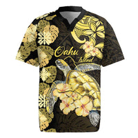 Personalised Aloha Hawaii Oahu Island Rugby Jersey Gathering Place Sea Turtle Ilima Flowers
