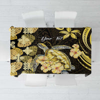 Personalised Aloha Hawaii Oahu Island Tablecloth Gathering Place Sea Turtle Ilima Flowers LT14 Yellow - Polynesian Pride