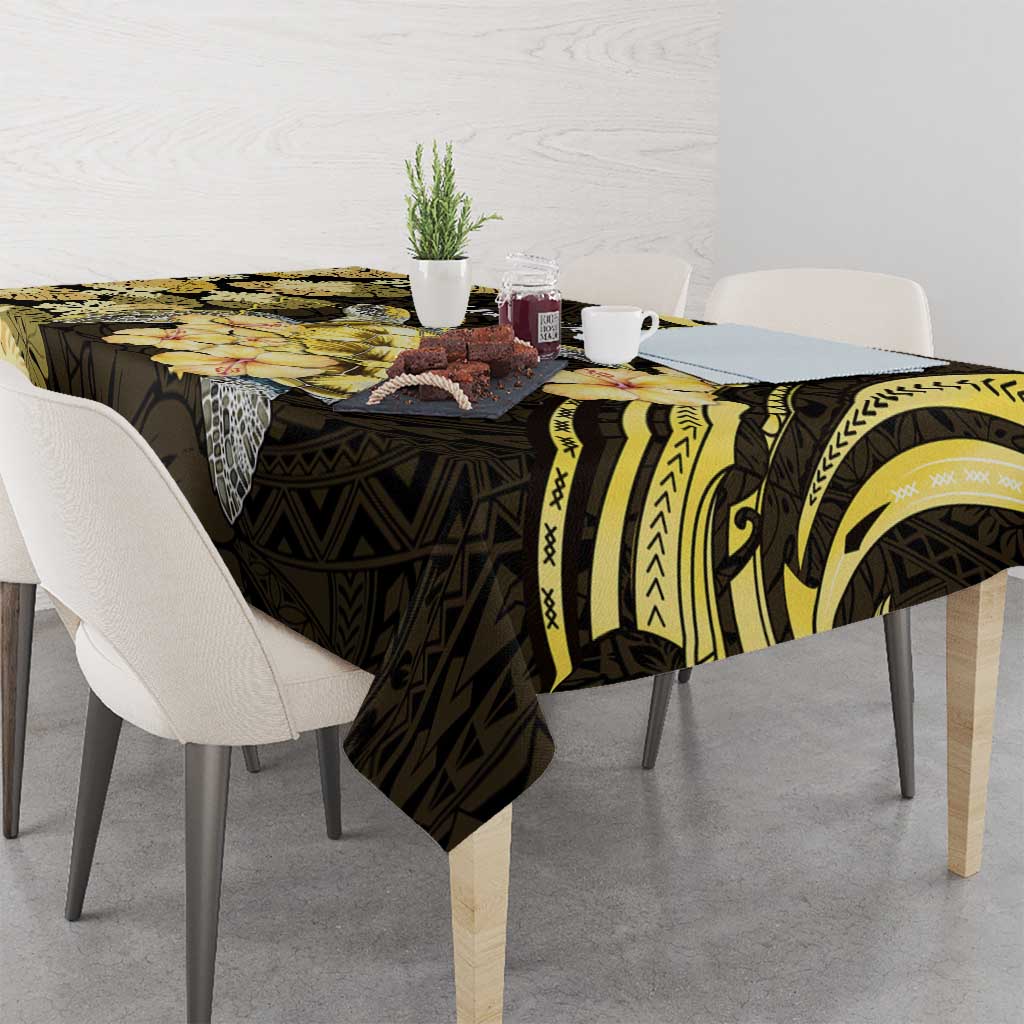 Personalised Aloha Hawaii Oahu Island Tablecloth Gathering Place Sea Turtle Ilima Flowers LT14 - Polynesian Pride