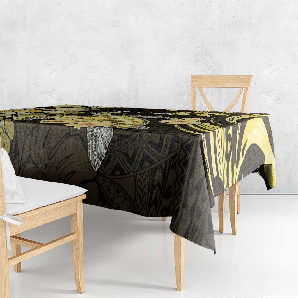 Personalised Aloha Hawaii Oahu Island Tablecloth Gathering Place Sea Turtle Ilima Flowers LT14 - Polynesian Pride