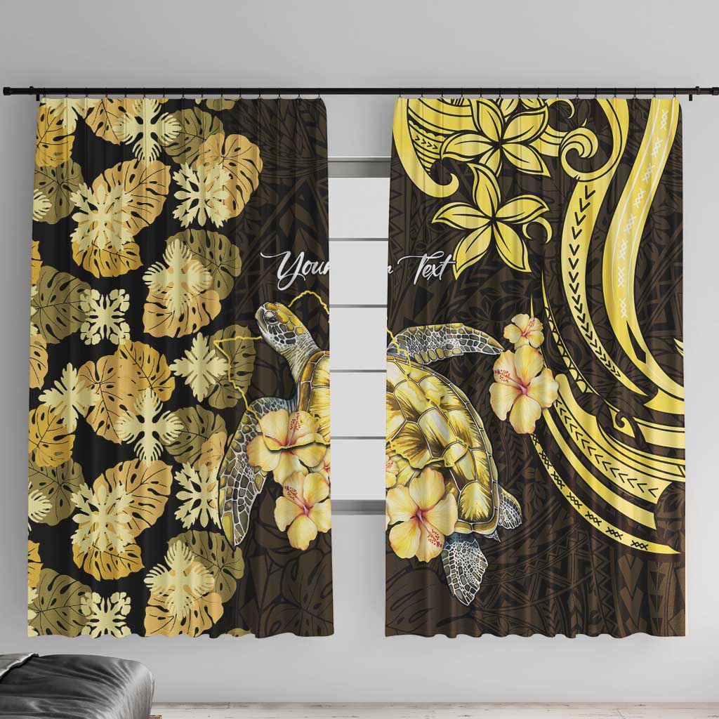 Personalised Aloha Hawaii Oahu Island Window Curtain Gathering Place Sea Turtle Ilima Flowers