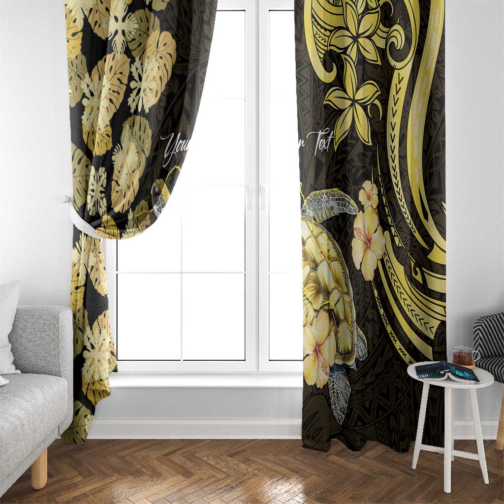 Personalised Aloha Hawaii Oahu Island Window Curtain Gathering Place Sea Turtle Ilima Flowers LT14 - Polynesian Pride