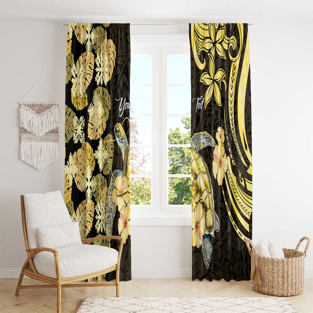 Personalised Aloha Hawaii Oahu Island Window Curtain Gathering Place Sea Turtle Ilima Flowers LT14 - Polynesian Pride