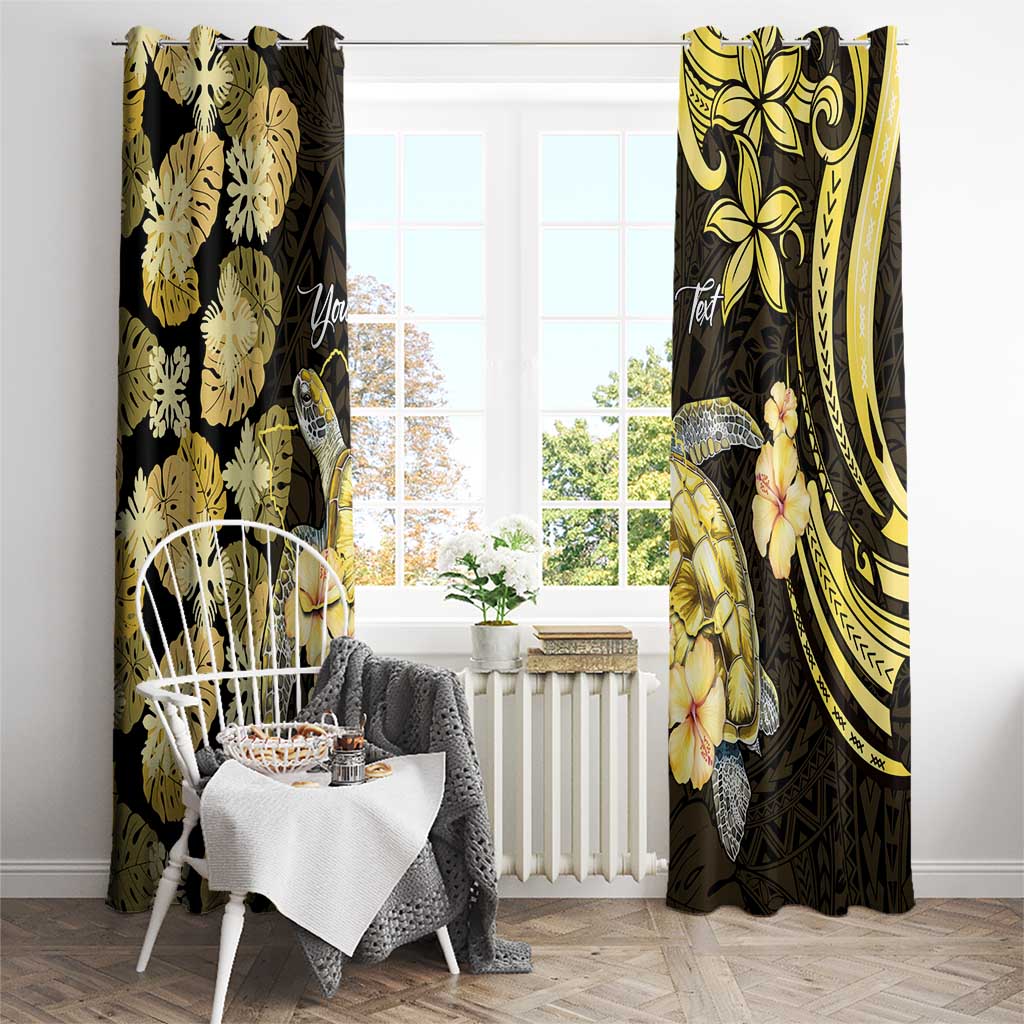 Personalised Aloha Hawaii Oahu Island Window Curtain Gathering Place Sea Turtle Ilima Flowers LT14 - Polynesian Pride