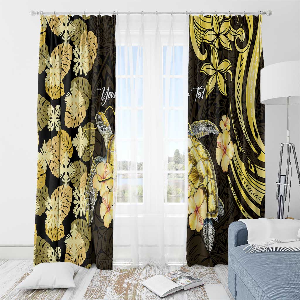 Personalised Aloha Hawaii Oahu Island Window Curtain Gathering Place Sea Turtle Ilima Flowers LT14 - Polynesian Pride