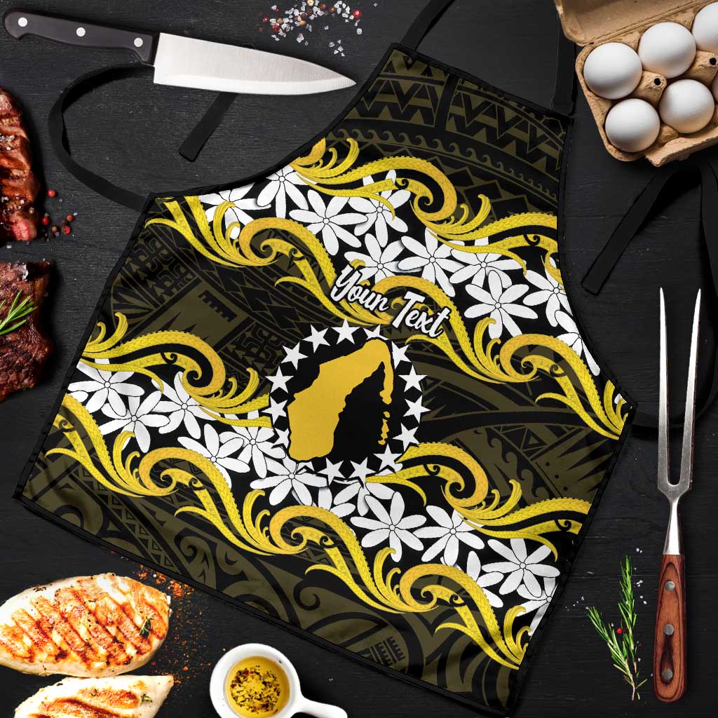 Personalised Cook Islands Aitutaki Apron Tiare Maori Polynesian Waves Tattoo LT14 Yellow - Polynesian Pride