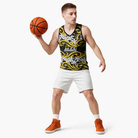 Personalised Cook Islands Aitutaki Basketball Jersey Tiare Maori Polynesian Waves Tattoo LT14 - Polynesian Pride