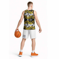 Personalised Cook Islands Aitutaki Basketball Jersey Tiare Maori Polynesian Waves Tattoo LT14 - Polynesian Pride