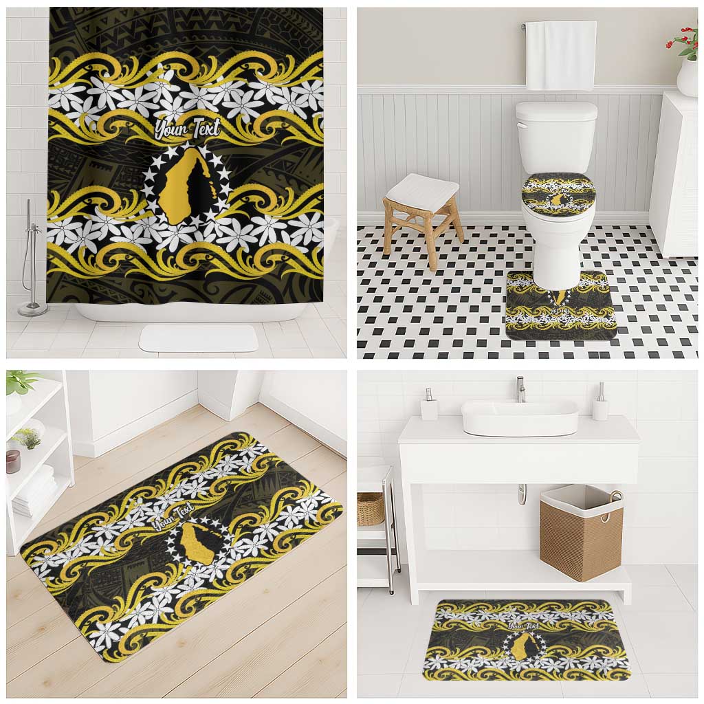 Personalised Cook Islands Aitutaki Bathroom Set Tiare Maori Polynesian Waves Tattoo LT14 - Polynesian Pride