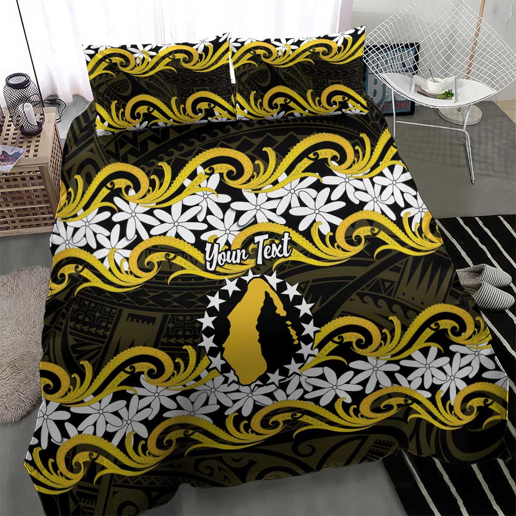 Personalised Cook Islands Aitutaki Bedding Set Tiare Maori Polynesian Waves Tattoo LT14 - Polynesian Pride