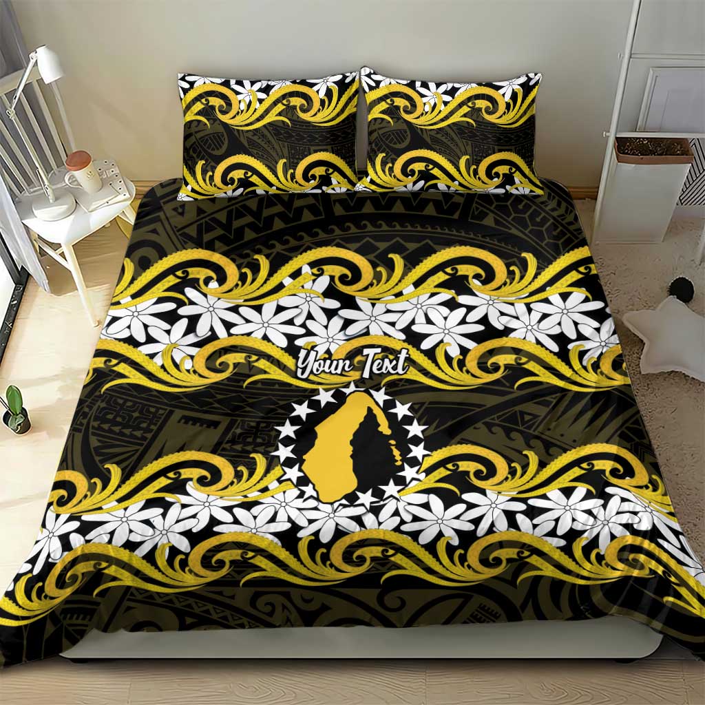 Personalised Cook Islands Aitutaki Bedding Set Tiare Maori Polynesian Waves Tattoo LT14 - Polynesian Pride