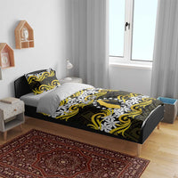Personalised Cook Islands Aitutaki Bedding Set Tiare Maori Polynesian Waves Tattoo LT14 - Polynesian Pride