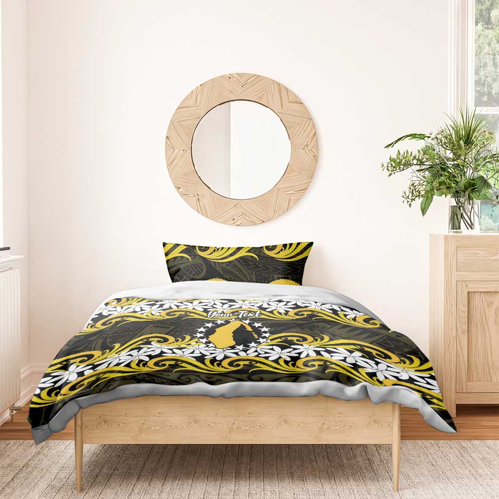 Personalised Cook Islands Aitutaki Bedding Set Tiare Maori Polynesian Waves Tattoo LT14 - Polynesian Pride