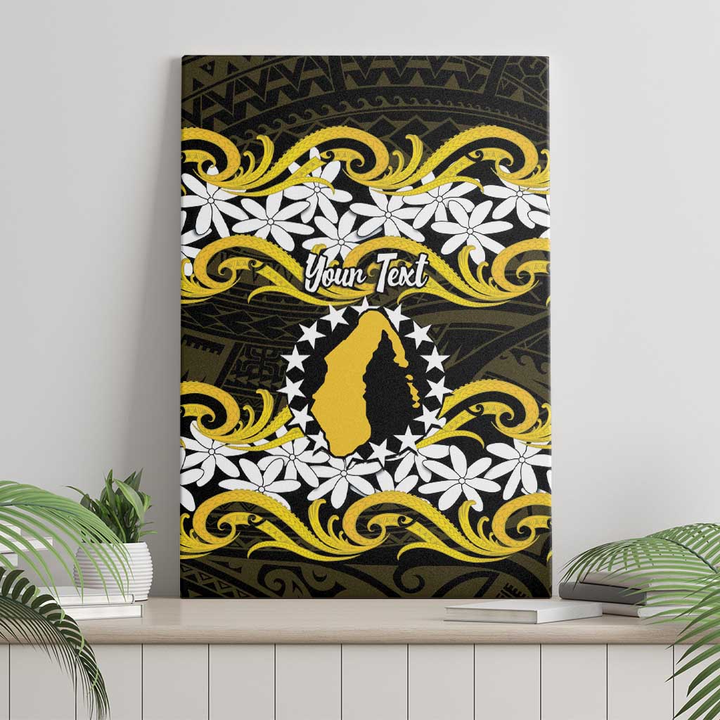 Personalised Cook Islands Aitutaki Canvas Wall Art Tiare Maori Polynesian Waves Tattoo LT14 - Polynesian Pride