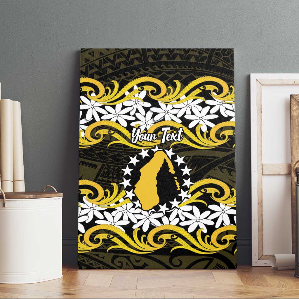 Personalised Cook Islands Aitutaki Canvas Wall Art Tiare Maori Polynesian Waves Tattoo LT14 - Polynesian Pride