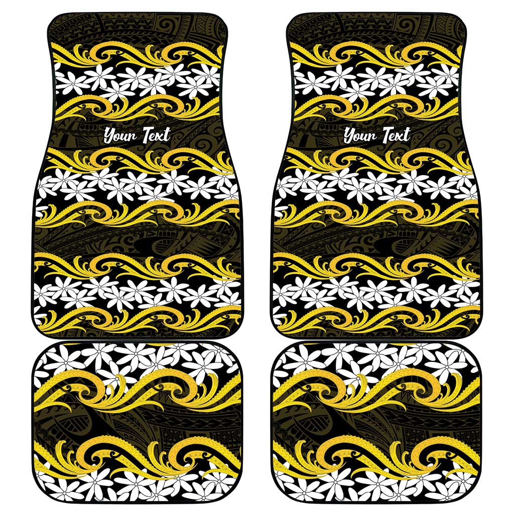 Personalised Cook Islands Aitutaki Car Mats Tiare Maori Polynesian Waves Tattoo LT14 - Polynesian Pride