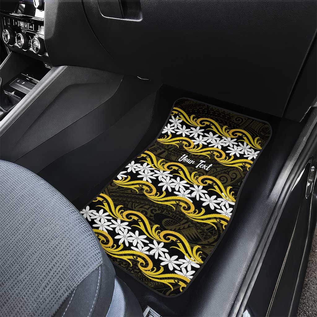 Personalised Cook Islands Aitutaki Car Mats Tiare Maori Polynesian Waves Tattoo LT14 - Polynesian Pride