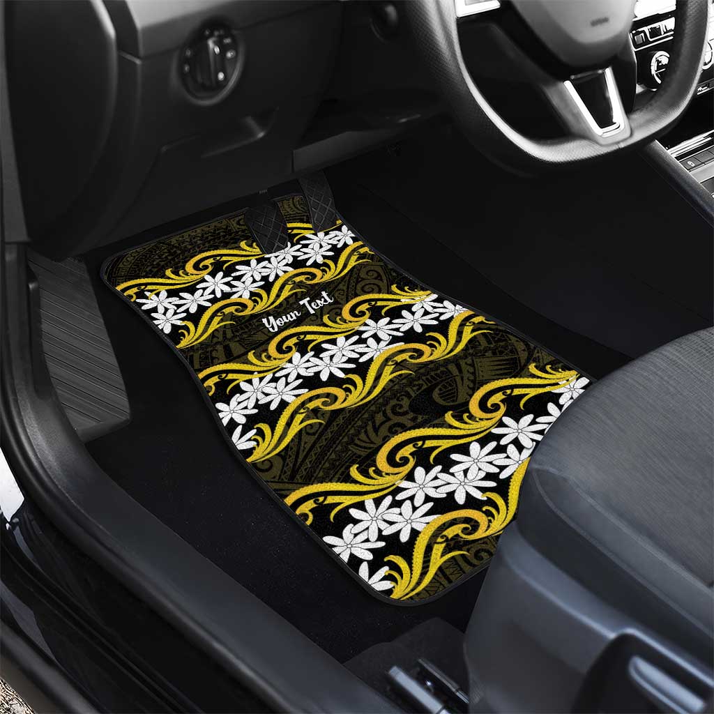 Personalised Cook Islands Aitutaki Car Mats Tiare Maori Polynesian Waves Tattoo LT14 - Polynesian Pride