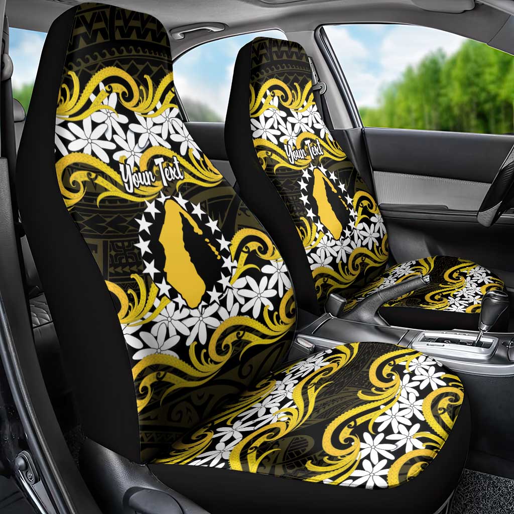 Personalised Cook Islands Aitutaki Car Seat Cover Tiare Maori Polynesian Waves Tattoo LT14 - Polynesian Pride