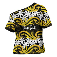 Personalised Cook Islands Aitutaki Cross Shoulder Shirt Tiare Maori Polynesian Waves Tattoo LT14 - Polynesian Pride
