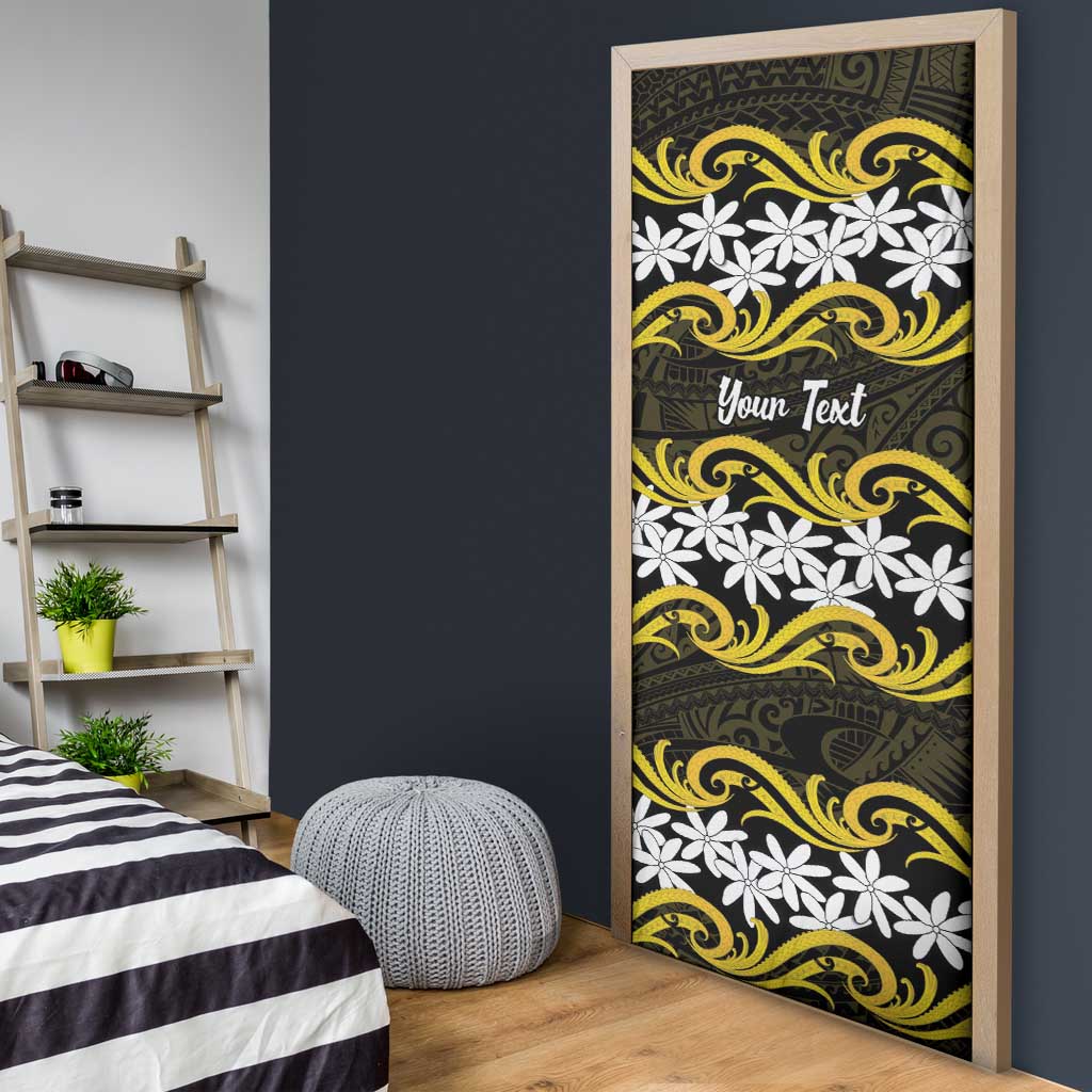 Personalised Cook Islands Aitutaki Door Cover Tiare Maori Polynesian Waves Tattoo LT14 - Polynesian Pride