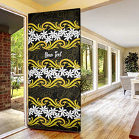 Personalised Cook Islands Aitutaki Door Cover Tiare Maori Polynesian Waves Tattoo LT14 - Polynesian Pride