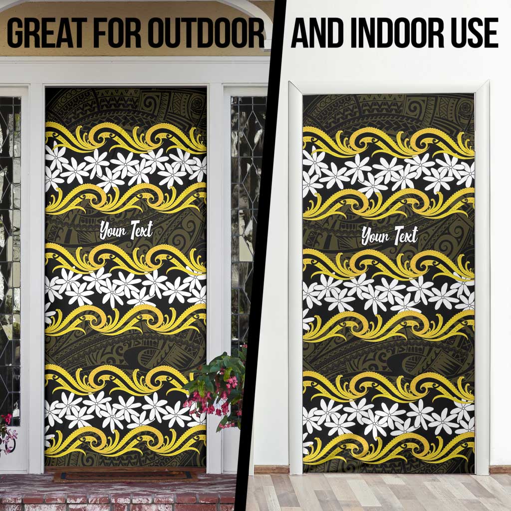Personalised Cook Islands Aitutaki Door Cover Tiare Maori Polynesian Waves Tattoo LT14 - Polynesian Pride