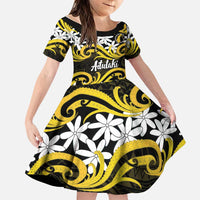 Personalised Cook Islands Aitutaki Family Matching Mermaid Dress and Hawaiian Shirt Tiare Maori Polynesian Waves Tattoo