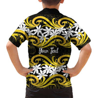 Personalised Cook Islands Aitutaki Family Matching Puletasi and Hawaiian Shirt Tiare Maori Polynesian Waves Tattoo