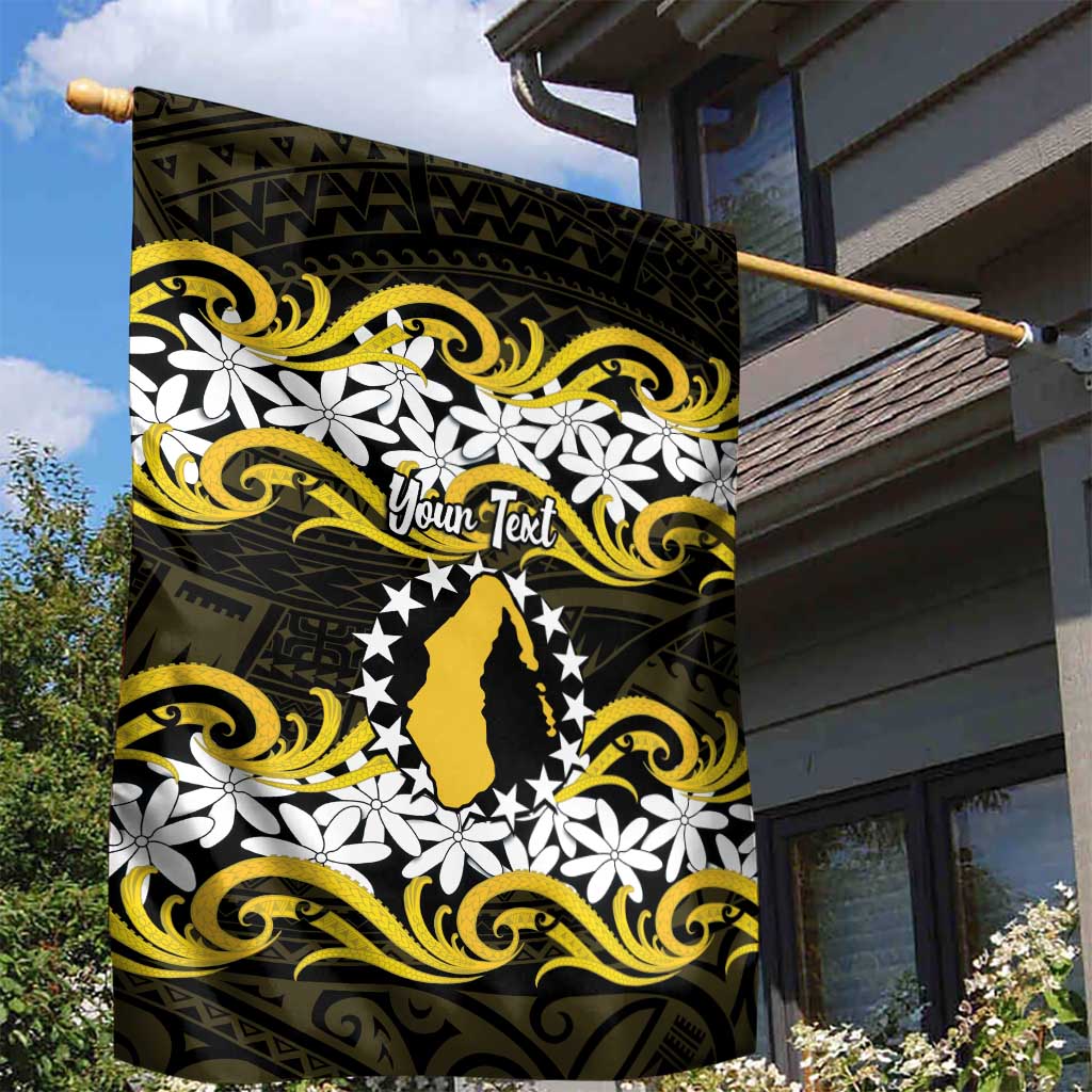 Personalised Cook Islands Aitutaki Garden Flag Tiare Maori Polynesian Waves Tattoo LT14 - Polynesian Pride