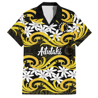 Personalised Cook Islands Aitutaki Hawaiian Shirt Tiare Maori Polynesian Waves Tattoo LT14 Yellow - Polynesian Pride