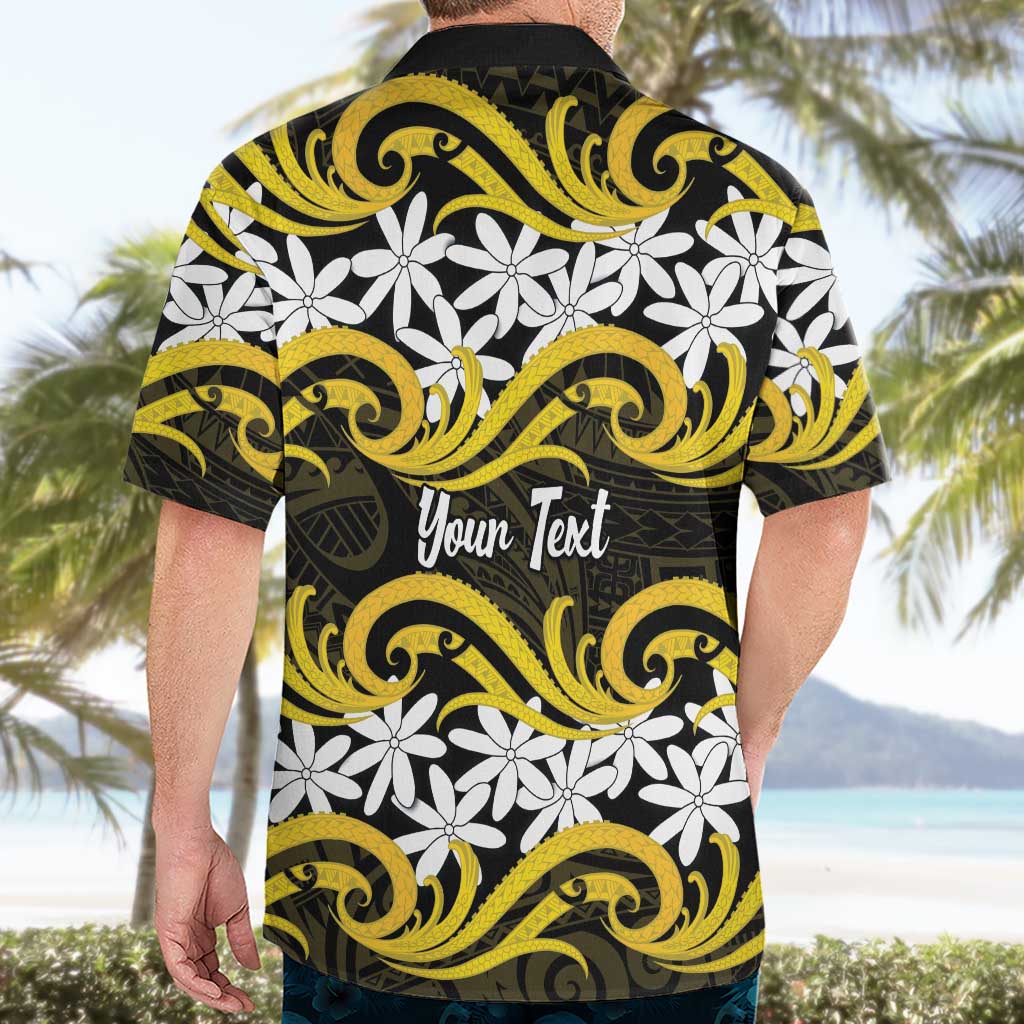 Personalised Cook Islands Aitutaki Hawaiian Shirt Tiare Maori Polynesian Waves Tattoo LT14 - Polynesian Pride